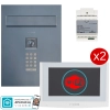 estaw wideodomofon Vidos 2IP Stacja bramowa S204B, Monitor M200W-X Wi-FI, Zasilacz P112-32