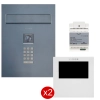 estaw wideodomofon Vidos 2IP Stacja bramowa S204B, Monitor M201W, Zasilacz P112-32