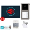 Zestaw wideodomofon VIDOS 2IP stacja S201-4 + monitor M205B-X + zasilacz P112-32