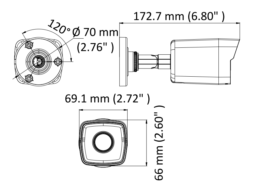 WYMIARY KAMERY IP-H1520 VIDOS