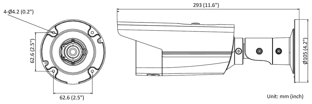 WYMIARY KAMERY IP-H2724 VIDOS