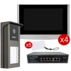 Zestaw wideodomofon VIDOS IPX S101-4 z monitorem M100 i Switch PS42/60 POE 4