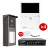 Zestaw wideodomofon VIDOS IPX S101-4 z monitorem M101 i Switch PS42/60 POE 4