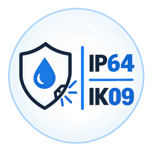 IP64 / IK09 klasa odporności 